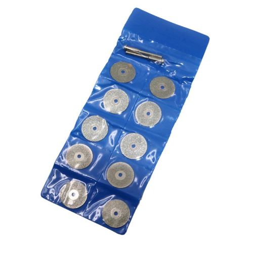10pcs Set 2.35mm Shaft Full Face Diamond Mini Cutting Discs Cut-off Wheel Blades Set Comepatible with Dremel Rotary Tool 