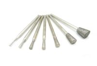 100pcs 2.35mm Shank Lapidary diamond Tapered Inverted Flat end Bur Drilling Engraving Tool Kits Drill Bits Metal