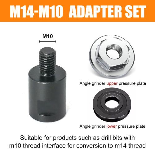 M14 to M10 Arbor Adapter Convert Arbor Connector set for Angle Grinder Hole Saw